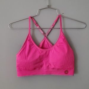 Hot Pink Padded Sports Bra, sz Small